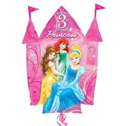 Ballon Château 3ème Anniversaire Princesses Disney - La Belle Et La Bete Soldes
