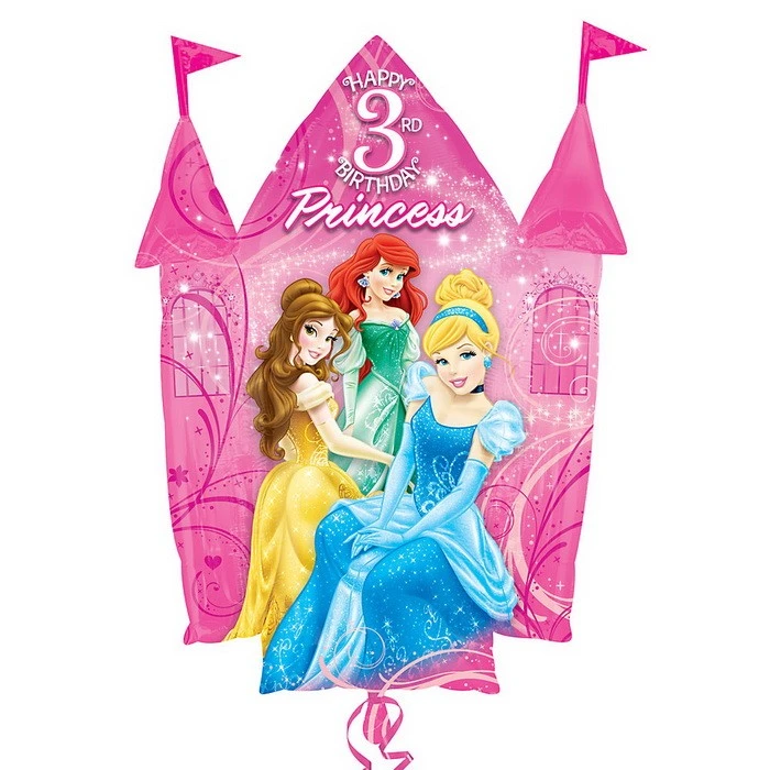 Ballon Château 3ème Anniversaire Princesses Disney - La Belle Et La Bete Soldes