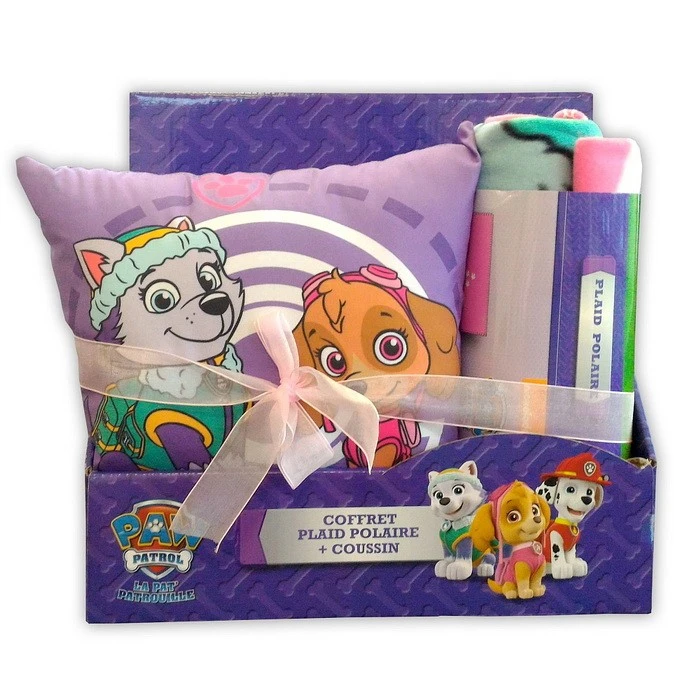 Coussin + Plaid Pat'Patrouille Rose - Paw Patrol Soldes