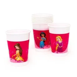 Ensemble De 8 Gobelets De Fête Princesses Disney - La Belle Et La Bete Soldes