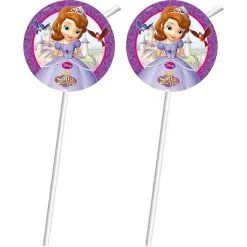 Lot De 6 Pailles Flexibles Princesse Sofia - Princesse Sofia Soldes