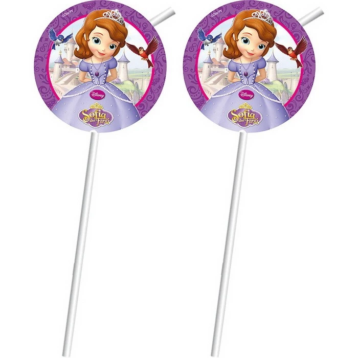 Lot De 6 Pailles Flexibles Princesse Sofia - Princesse Sofia Soldes