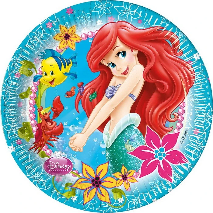 Lot De 8 Assiettes De Fête Ariel - La Petite Sirene Soldes