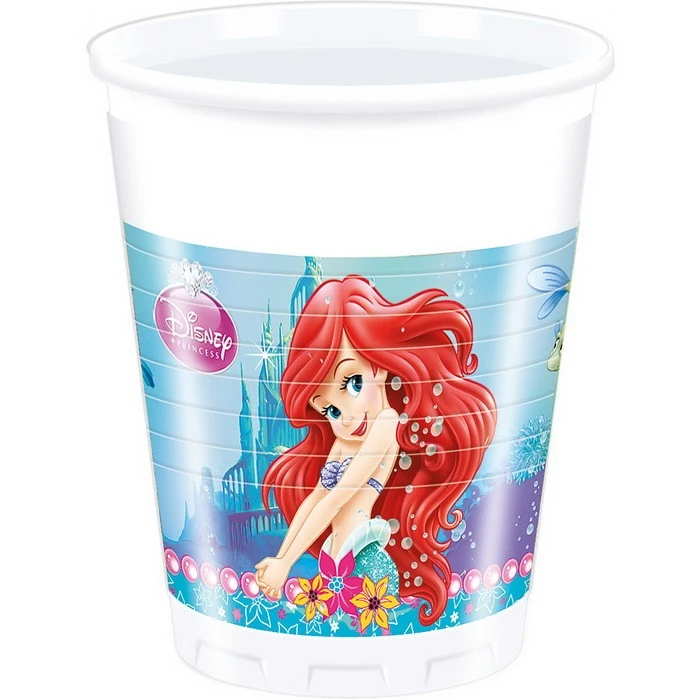 Lot De 8 Gobelets De Fête Ariel - La Petite Sirene Soldes